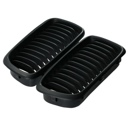 One Pair Front Center Wide Kidney Hood Grilles Matt Black Grill for BMW E38 1997 1998 1999 2000 2001