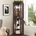 thumbnail image 3 of Jopath Display Cabinet with Glass Doors, Glass Corner Cabinet With Light, Wine Cabinet with Adjustable Glass Shelves for Living Room Dark Cherry(Bulb Included), 3 of 9