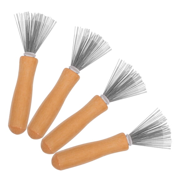 AURARMLET 4Pcs Comb and Hair Brush Cleaner in Silver for Hair Brush Maintenance