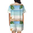 thumbnail image 3 of Picia Starfish in Beach Pajamas Sets for Women Soft Short-Sleeved Pjs with Lounge Shorts Two Piece Sleepwear-Medium, 3 of 9