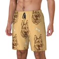 thumbnail image 2 of Uemuo German Shepherd Dog Pattern Mens Swim Trunks Quick Dry Board Shorts with Mesh Lining, Stretch Beach Shorts Quick Dry No-Chafing Board Shorts-, 2 of 9