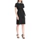 thumbnail image 2 of Allegra K Vestido de Camisa de Jean con Cuello Pan y Botones para Mujer, Cinturón, Manga Corta, Negro M, 2 of 6