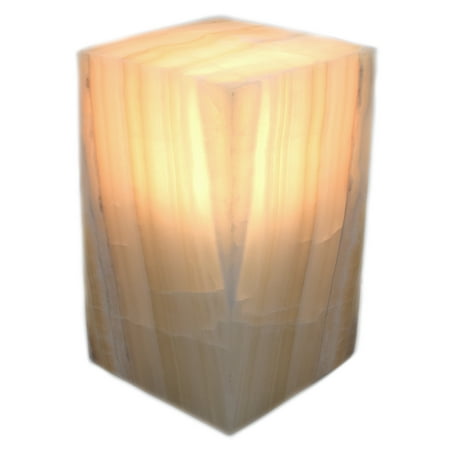 - Soft Amber Onyx Aragonite Prism Lamp, 8