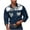 Dark Blue, variant on Mens Printed Dress Shirts Long Sleeve Regular Fit Button Down Shirt Casual Double Pockets Workwear Shirt Blouse