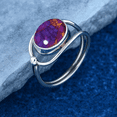 thumbnail image 3 of Sterling Silver Ring For Women Natural Purple Copper Turquoise Ring Sterling Silver Boho Ring Bezel Set Gemstone Ring, 3 of 6