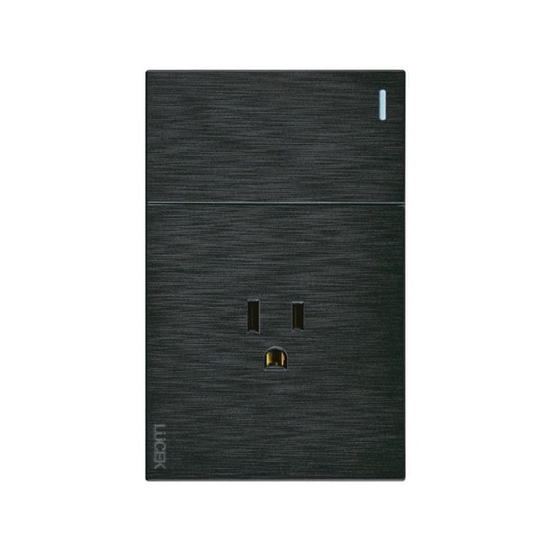 Placa Con 1 Apagador Y 1 Contacto Lucek Flat Pack 6 negro