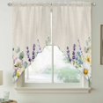 thumbnail image 2 of Spring Flowers Swag Curtains for Kitchen/Bedroom/Living Room, Farmhouse Botanical Floral Wildflowers Scalloped Curtains 63 Inch Long, Window Swag Topper Curtains Valances 2 Panels Set 36"x63", 2 of 8