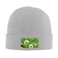 thumbnail image 2 of ZICANCN Butterfly Green Dandelion Background Knit Beanie Hat, Winter Cap Soft Warm Classic Hats for Men Women, Gray, 2 of 8