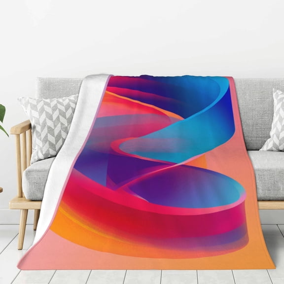 Polka Gradient (6) Throw Blanket for Stylish Warm Winter Cabin Ultra-Soft Micro Fleece Blanket, Premium Microfiber, Silky Soft, Plush, Warm and Lightweight for Couch, Sofa, Bed - 40"X30"
