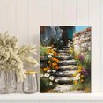 thumbnail image 2 of Secret Garden Wildflower Steps Canvas Print, Cottagecore Rustic Floral Painting, Elegant Above Bed Bedroom Decor, 2 of 8