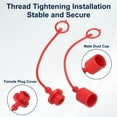 thumbnail image 4 of Uxcell 4 Set 1/2 ISO-B Hydraulic Hose Male Dust Cap & Female Plug Cover, Red, 4 of 7