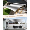 thumbnail image 3 of Gray White Ombre Sun Shade Sail 8'x10' Rectangle Outdoor Shade Canopy, Modern Abstract Art Farmhouse Gradient Porch Shades Outdoor Sun Blocking Screen, Sunshade Cloth Covers for Patio/Deck/Garden, 3 of 5