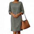 thumbnail image 5 of TAGOLD Womens Sleeveless Round-Neck Dress Linen Fabric Solid Color Loose Dress Summer Daily Apparel, 5 of 5
