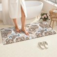 thumbnail image 4 of Orange Paisley Pattern Bathroom Rugs Mat,Non Slip Microfiber Bathroom Rug,Rubber Backing,Soft Bathroom Mats for Bathroom Floor,Tub and Shower,60x24in(150x60cm), 4 of 5