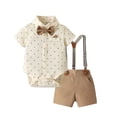 thumbnail image 2 of Tiijoy Newborn Boys Outfits Cotton Short Sleeve Romper Suspenders Shorts Set, Sizes 9-12M, 2 of 6