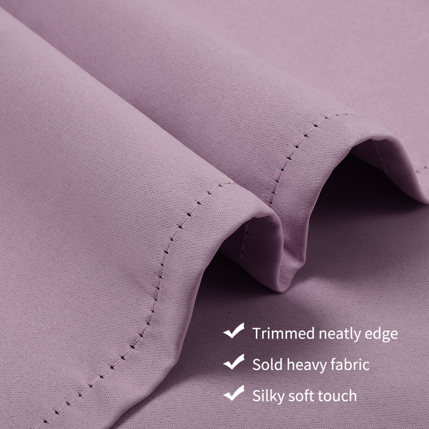 Unique Bargains Blockout Window Darkening Gorgeous Grommet Curtain Panels Set of 2 Lilac 52" x 95"