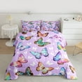 thumbnail image 2 of jejeloiu Colorful Butterfly Full Size Comforter Sets,Watercolor Wild Butterflies Bedding Comforter Set,Flying Animal Bedding Sets For Teens,Luxury Bedroom Decor Reversible,3 Pieces, 2 of 8