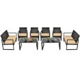 thumbnail image 2 of Costway 8PCS Patio Rattan Furniture Set Cushioned Sofa Coffee Table Garden Deck Brown, 2 of 9