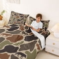 thumbnail image 3 of Erosebridal Gray Brown Camouflage Full Size Sheets for Boys Men, Camo Wolf Bed Sheets, 1 Flat Sheet, 1 Fitted Sheet and 2 Pillowcases, 3 of 5