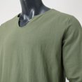 thumbnail image 4 of XDZJLR Mens Shirts Solid Color Fashion V Neck Robe Classic Wear Tee, 4 of 7