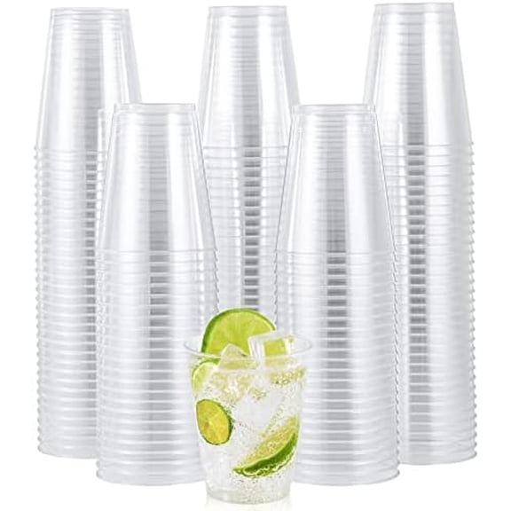 8 oz Clear Disposable Plastic Cups, 200 Pack Heavy-duty Clear Plastic Cups Perfect for Wedding, Thanksgiving, Christmas, Halloween Party