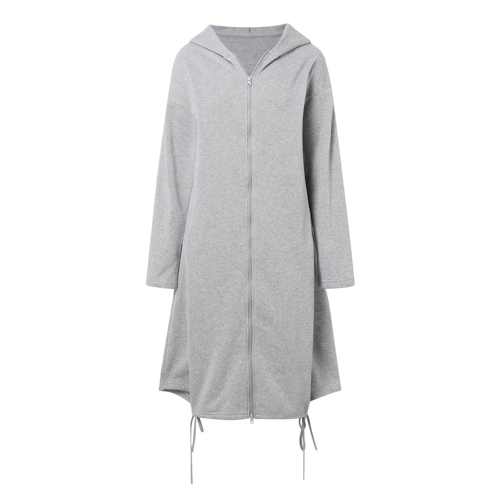 Ediodpoh Women’s Loose Zippered Long Cardigan for Women Sweatshirt Jacket Hooded with Pockets GY2 XXL