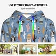 thumbnail image 4 of Balery Llamas And Cactus Pattern Womens Long Sleeve Hoodie, Pullover Hooded Sweatshirt, Kangaroo Pocket Hoodie with Eye-catching Drawstrings-Small, 4 of 7