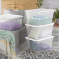 thumbnail image 4 of Sterilite 55 L Storage Box, Clear Plastic Storage Bin with Snap-on Lid, White, 4 of 6