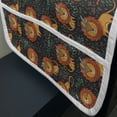 thumbnail image 3 of Cartoon Microwave Oven Cover, Lions Illustrations in Tribal Theme Feathers and Floral Strokes King of the Jungle, Water Resistant Organizer with Pockets Kitchen, 36" x 12", Multicolor, by Ambesonne, 3 of 4