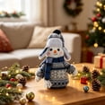 thumbnail image 3 of 2026 Christmas Indoor Home Decor Christmas Blue Fabric Snowman Doll Soft Stuffed Snowman Ornamen Tabletop Window Display Decoration Xmas Holiday Gift For Indoor Home Party Decor, 3 of 7