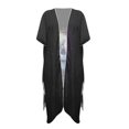 thumbnail image 2 of SCRAWLGOD Skull Floral Print Swimsuit Cover Up Loose Flowy Swimsuit Coverup Long Breathable Summer Beach Cover Up for Women, 2 of 6