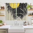 thumbnail image 2 of Yellow Moonlight Kitchen Curtains Window Panels, Modern Rustic Rabbits Botanical Insulated Window Treatment Curtain, Grommet Curtains for Bedroom/Living Room/Bathroom, 2 Piece 52"Wx63"L, 2 of 8