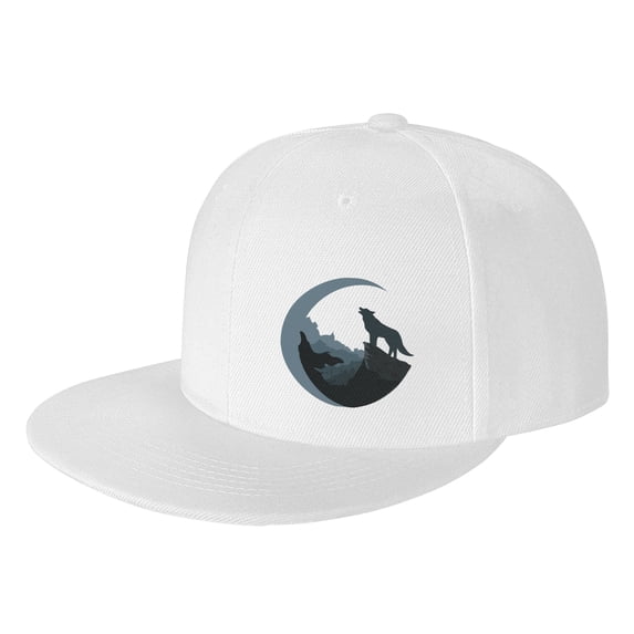 ZICANCN forest Wolf Silhouette Baseball Caps, Trucker Hats for Men And Women, Adjustable Breathable Flat Caps, White
