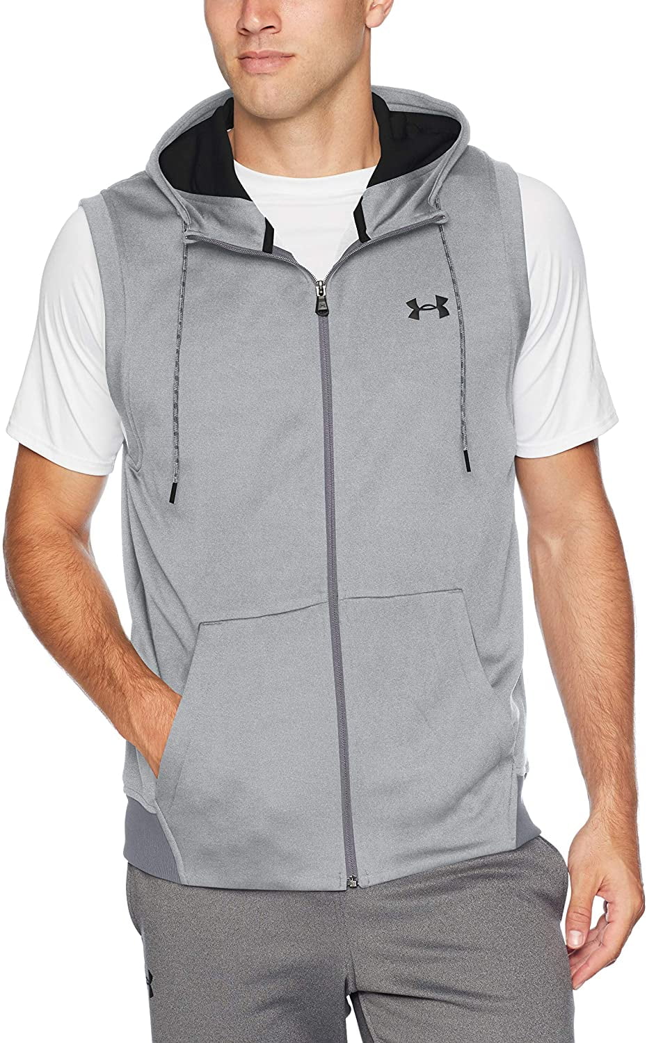 under armour men's armour fleece sleeveless full zip hoodie