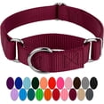 thumbnail image 1 of LAICAIW-Burgundy Martingale Heavy Duty Nylon Dog Collar (Small, 3/4 Inch Wide), 1 of 7
