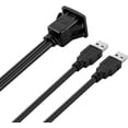 thumbnail image 4 of USB Panel Flush Mount Cable USB 3.0 Extension USB Mount, Dash Mount, Flush Mount, Panel Mount Cable, For Car, Boat, Motorcycle (Square Dual USB 3.0 2M), 4 of 4