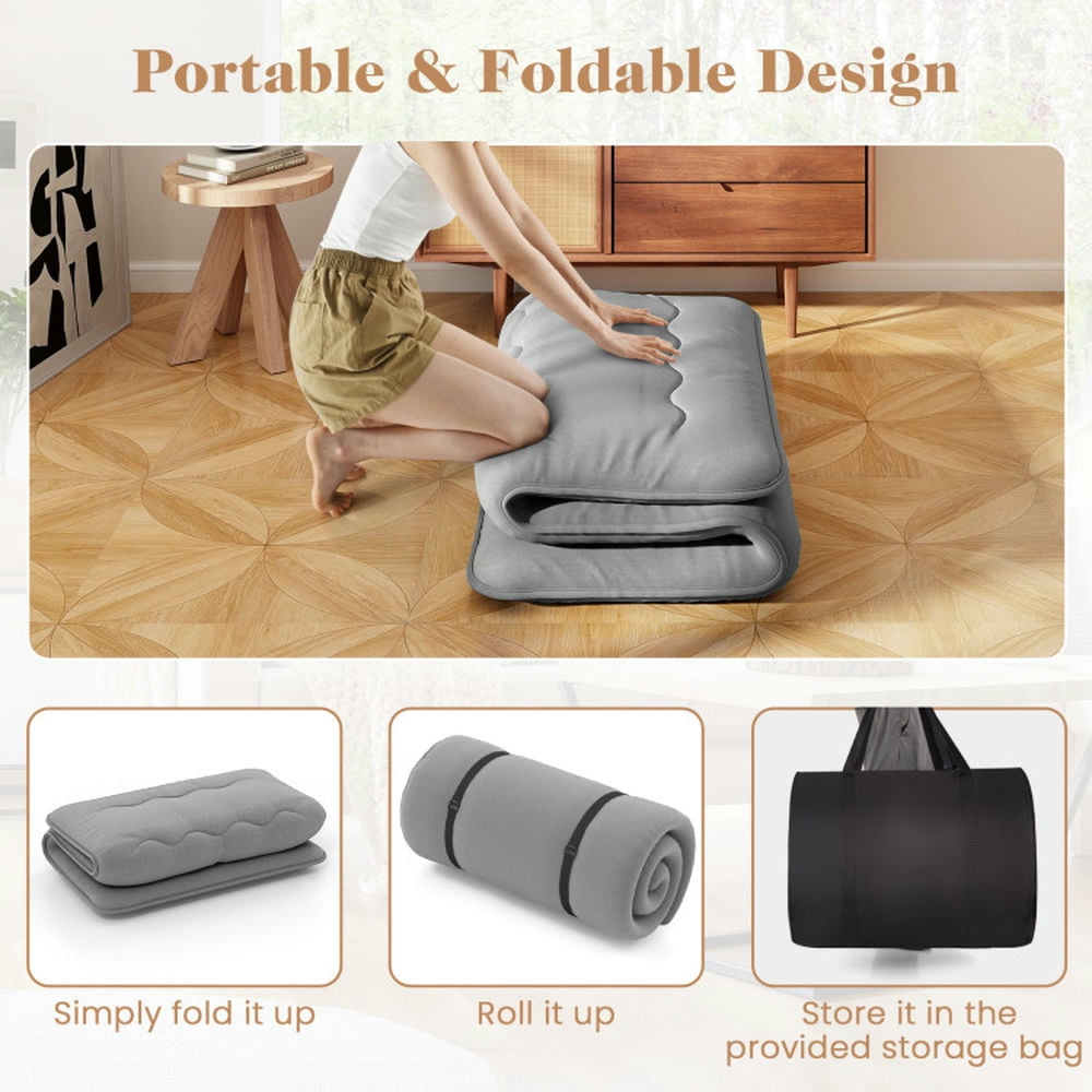 Demifill Futon Mattress, Mattress with Washable Cover and Carry Bag, Twin Size