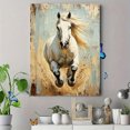 thumbnail image 4 of Qisvanset Framed Canvas Wall Art, 12x16 Inch White Horse Oil Painting Equestrian Home Decor, 4 of 5