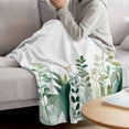 thumbnail image 3 of Sage Green Leaves Throw Flannel Blanket Spring Plant Watercolor INS Style Super Soft Cozy Bed Blanket, Lightweight Plush Fuzzy Bed Throw for Bedroom Sofa Couch Living Room 40x50In,, 3 of 9
