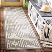 Safavieh Courtyard Ariana Geometric Indoor/Outdoor Runner Rug, Gray/Cream, 2'3" x 12'