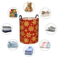 thumbnail image 4 of Daiia Christmas With Gold Snowflakes Round Laundry Basket with Handles Thickened Waterproof Circular hamper,Dirty Clothes Storage Basket for Bedroom,Bathroom,College Dorm-Medium, 4 of 6
