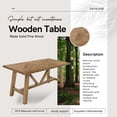 thumbnail image 6 of Dayalane 63" Farmhouse Dining Table Set for 6, Solid Wood Kitchen Table Set with Linen High Back Slipcovered Parsons Dining Chairs for Kitchen Dining Restaurant, 6 Stripe Chairs & 1 Walnut Table, 6 of 8