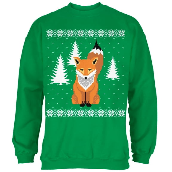 Old Glory Mens Big Fox Ugly Christmas Sweater Long Sleeve Sweatshirt