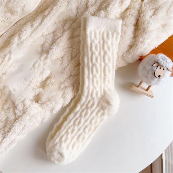 Autumn And Winter New Padded Socks Women's Mid-calf Socks Warm Velvet Thickened Warm Sleep Socks Floor Cold Thick Socks
