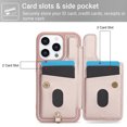 thumbnail image 3 of Tianyeda Wallet Case for iPhone 16 Pro 6.3'', Card Holder, RFID Blocking, PU Leather , Kickstand, Protective Shockproof Cover Pink, 3 of 5