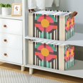thumbnail image 2 of Yayeee Foldable Storage Basket for Shelves with Handles Set of 2 Waterproof Cloth Bins, Geometric Circle, 2 of 7