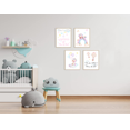thumbnail image 4 of Unicorn Candy Color Wall Art Canvas - Nursery Decor - Set of 4-8x10 Inches - Nursery Room Pictures for Baby Kids - Ready to Hang - Watercolor, 4 of 4