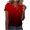 Rouge, variante sur Mode Femmes Été T-Shirt à Manches Courtes Col en V Uni, Blouse Boutonnée Décontractée pour Usage Quotidien, Haut en Coton Confortable, Chemise Femme Polyvalente Couleur Unie, Légère et Respirante