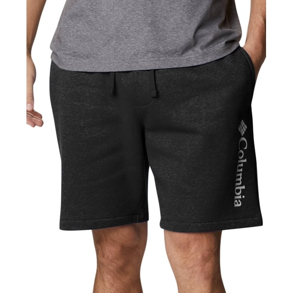 Columbia Men's Relaxed fit Stretch Logo Fleece Shorts Black White Small