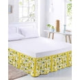 thumbnail image 2 of Yellow Summer Lemon Bed Skirt Cal King Size, Summer Botanical Watercolor Wrap Around Bed Skirting with Adjustable Elastic Strap, Dust Ruffled Pleated Bedskirts 18 Inch Drop for Bedroom Cal King Beds, 2 of 9